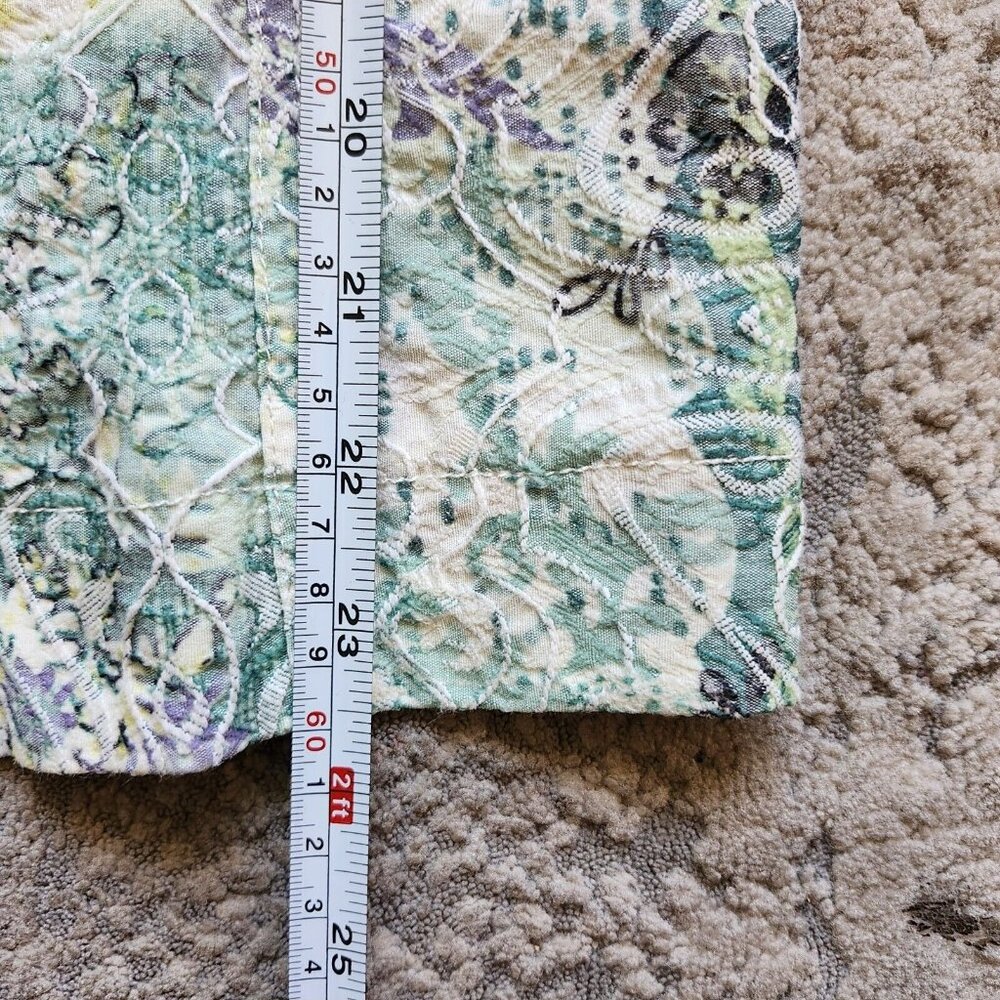 Joni B Size Small Jacket Pastel Green Purple Yellow Embroidered Button Up - Picture 5 of 6